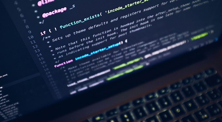 Laptop displaying code