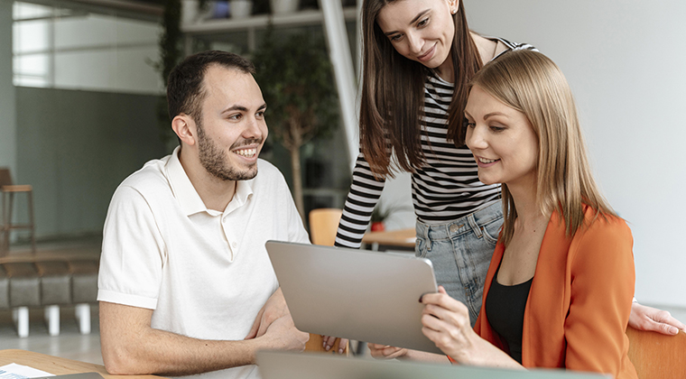 Staffing consultants reviewing candidate profiles